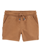 Toddler Pull-On French Terry Rec Shorts - Brown, image 1 of 7 slides
