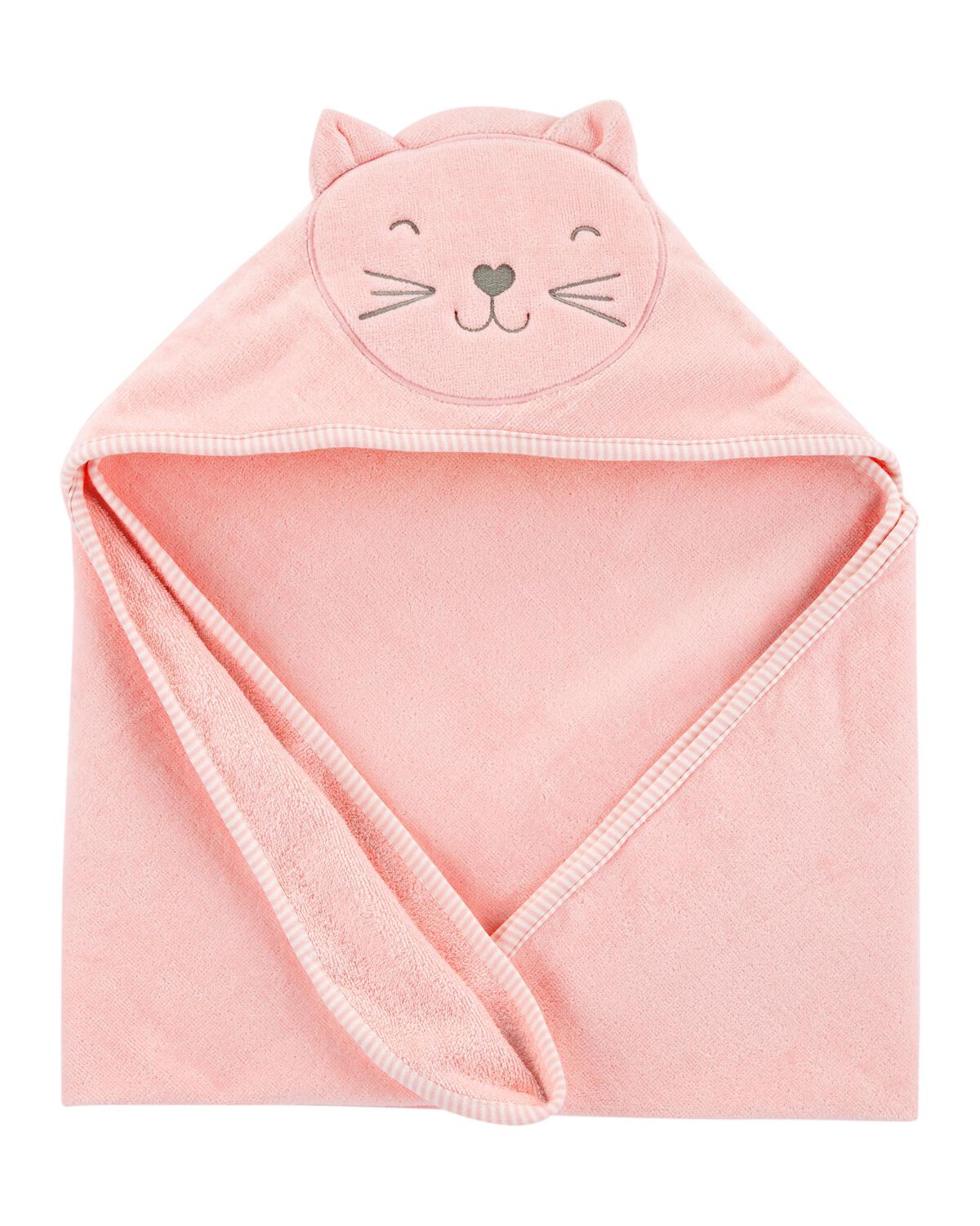 Pink Baby Cat Hooded Towel