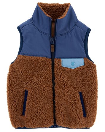 Toddler Zip-Up Sherpa Vest, 