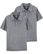 Kid 2-Pack Active Mesh Uniform Polos in Moisture Wicking BeCool™ Fabric, image 1 of 3 slides