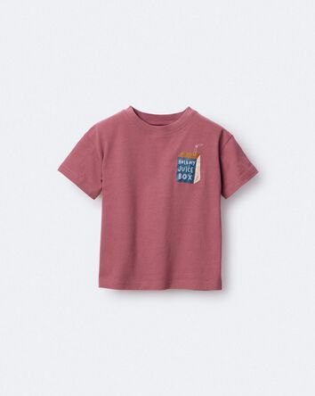 Toddler 'Hold My Juice Box' Short-Sleeve Relaxed Graphic Tee - Burgundy, 
