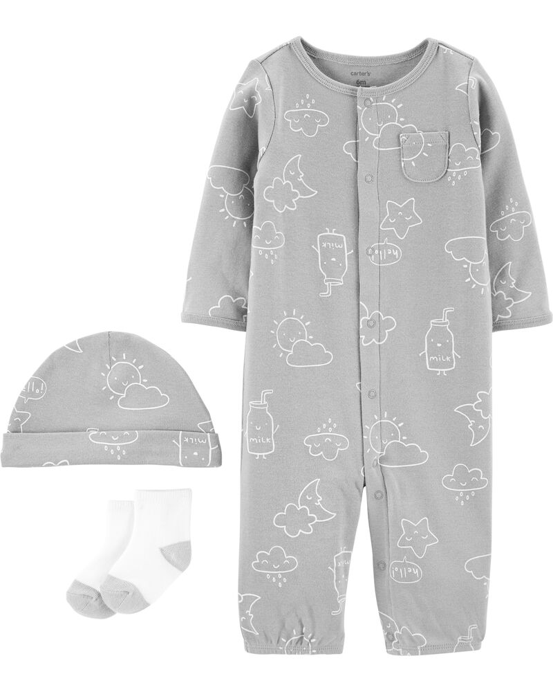 Baby 3-Piece Take-Me-Home Converter Gown Set, image 1 of 3 slides