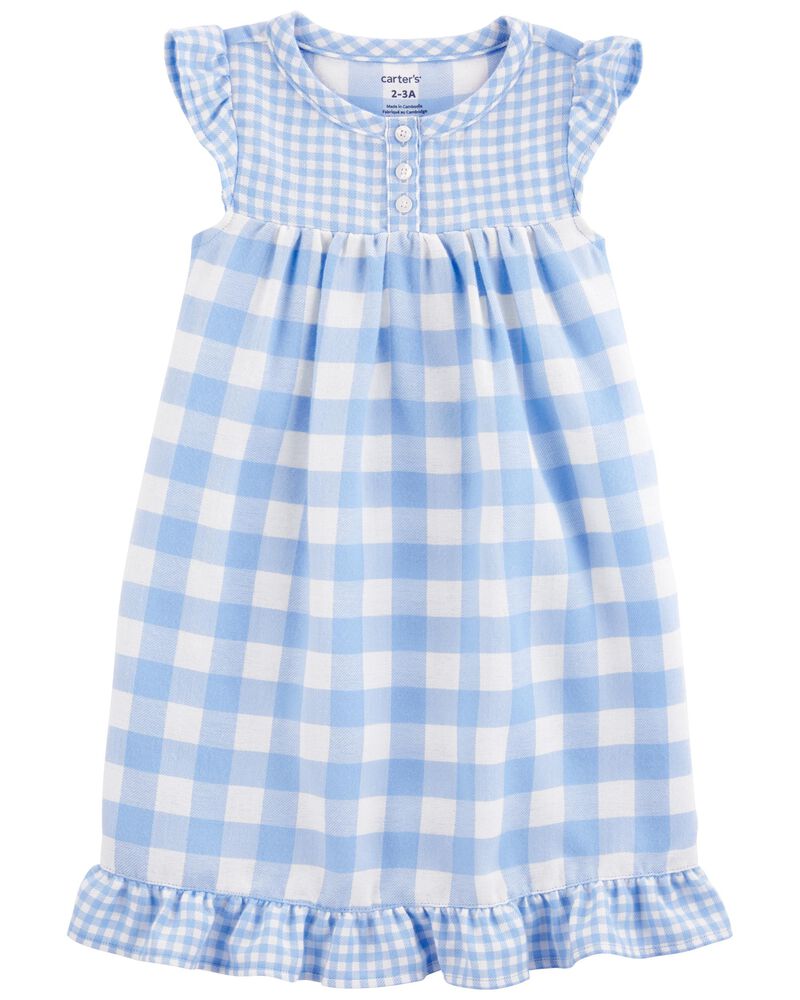 Kid Gingham Nightgown, image 1 of 3 slides