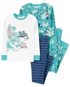 Kid 4-Piece Husky 100% Snug Fit Cotton Pajamas, image 1 of 4 slides