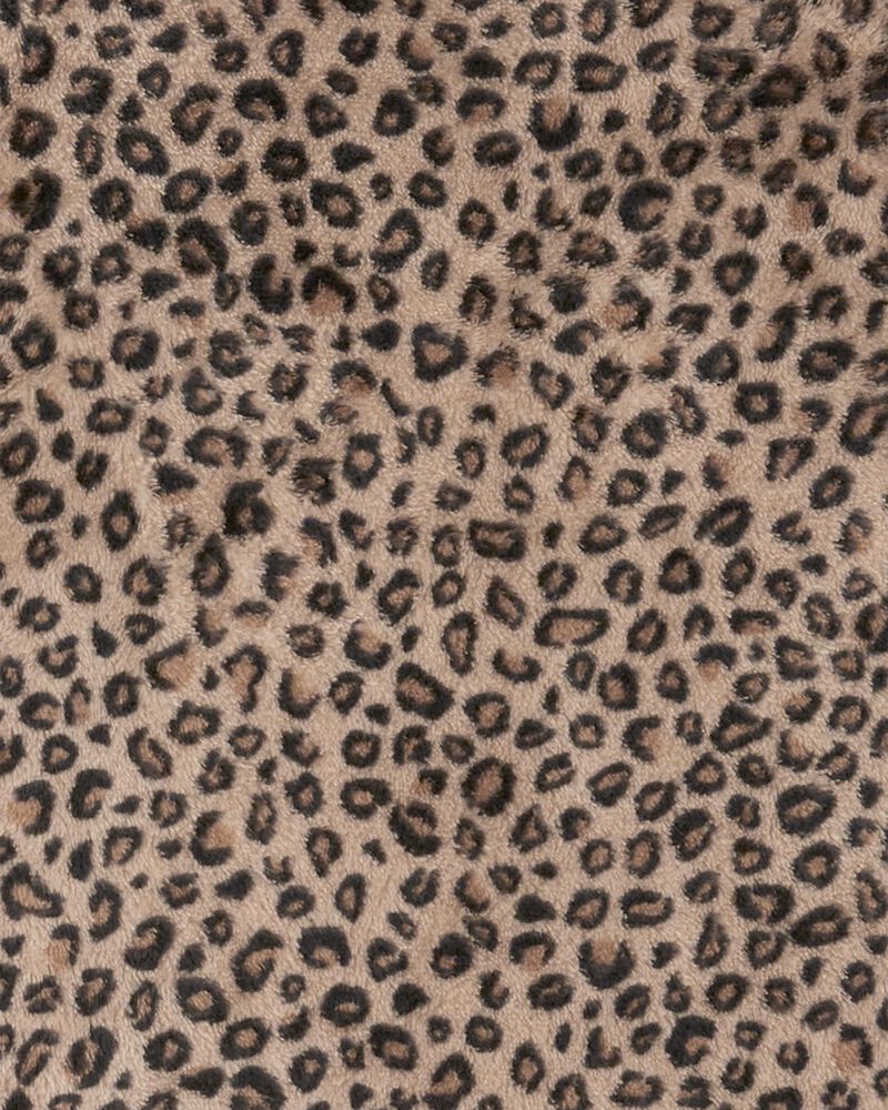 Kid 2-Piece Fuzzy Velboa Cheetah Print Pajamas, image 2 of 3 slides