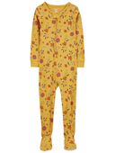 Multi - Toddler 1-Piece Floral 100% Snug Fit Cotton Footie Pajamas