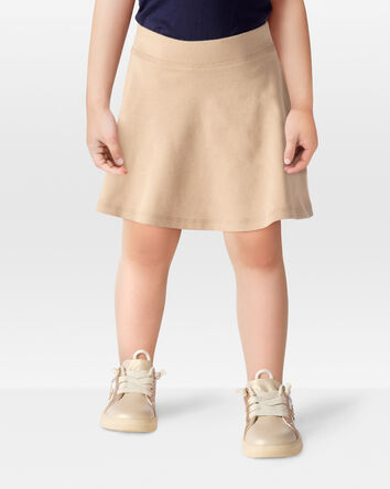 Toddler Girl Ponte Knit Uniform Skort - Khaki, 