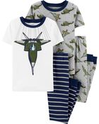 Kid 4-Piece Aircraft 100% Snug Fit Cotton Pajamas, image 1 of 3 slides