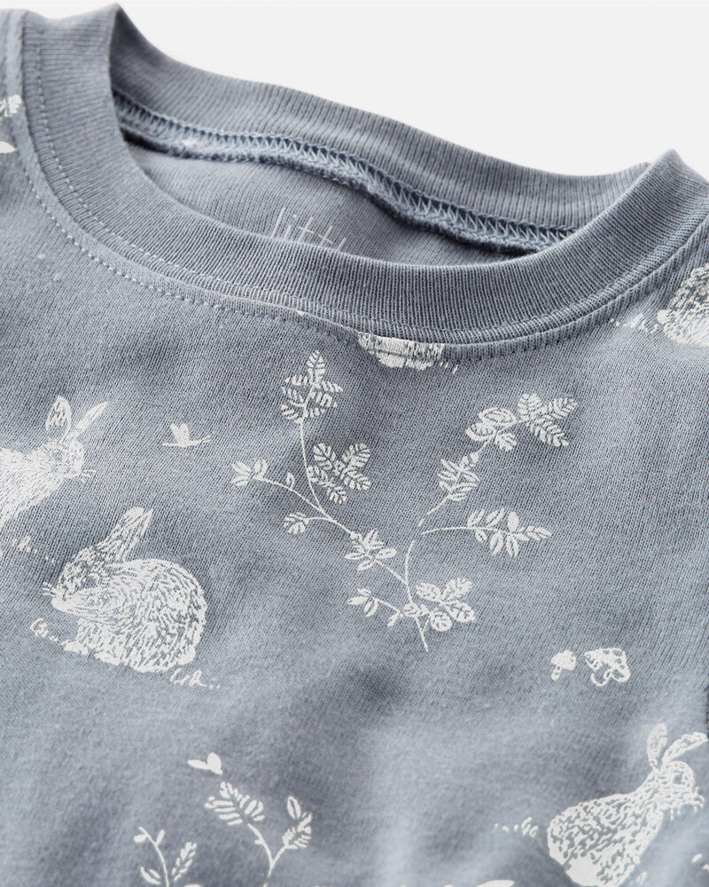 Baby Bunny Print Easter Organic Cotton 2-Piece Pajamas, image 2 of 4 slides