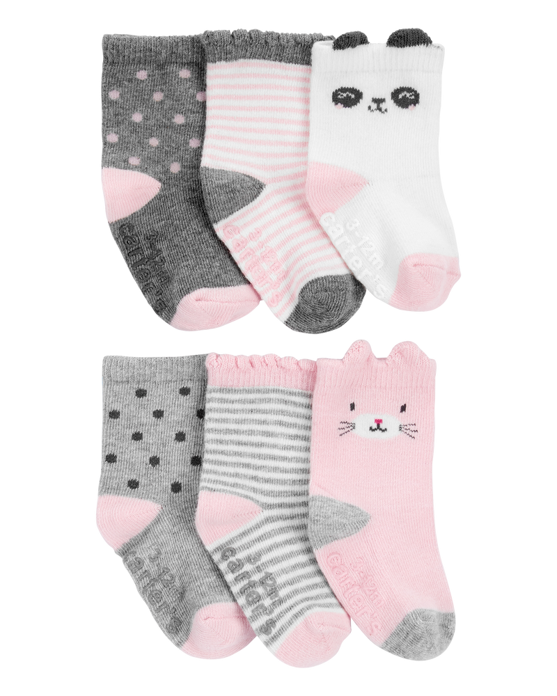 Toddler 6-Pack Critter Socks, image 1 of 2 slides