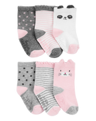 Toddler 6-Pack Critter Socks, image 1 of 2 slides