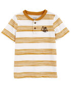 Toddler Construction Striped Henley Tee, image 1 of 3 slides