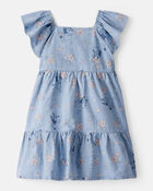 Baby Bluey Floral Print Denim Dress - Blue, image 1 of 4 slides