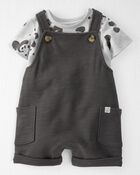 Baby 2-Piece Organic Cotton Shortall Set, image 1 of 6 slides