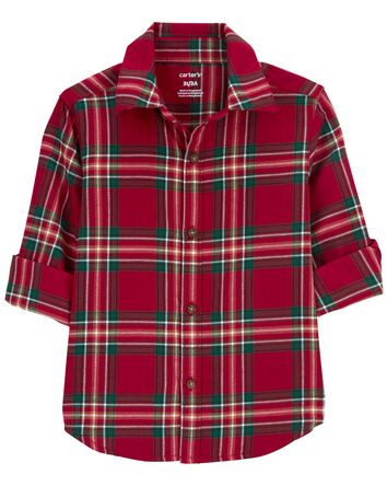 Plaid Twill Button-Down Shirt, 