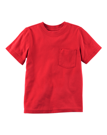 Toddler Solid Short-Sleeve Pocket Tee - Red, 