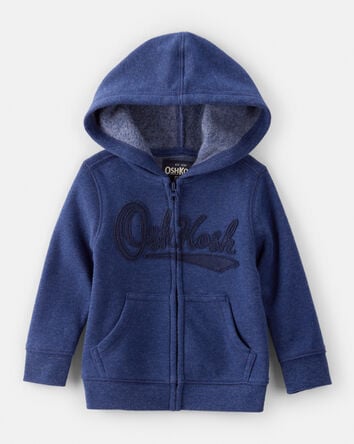 Toddler Boy OshKosh Fleece Logo Zip Jacket - Navy, 