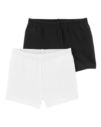 Kid 2-Pack Tumbling Shorts - Black/White, 