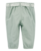 Baby Belted Eyelet Joggers - Green, image 2 of 4 slides
