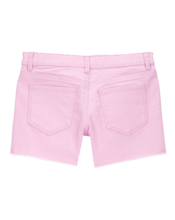 Kid Iconic Raw Hem Shorts - Pink, 