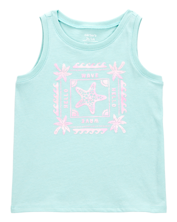 Toddler Starfish Muscle Tank - Turquoise, 