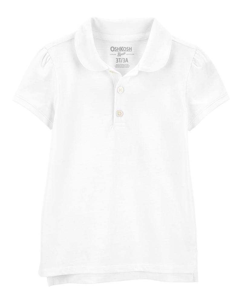 Toddler White Piqué Polo Shirt, image 1 of 2 slides