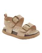 Baby Every Step® First Walker Faux Cork Sandals - Beige, image 1 of 7 slides