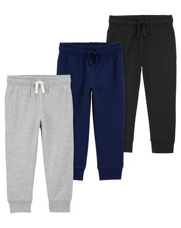 Baby 3-Pack Pull-On French Terry Joggers, 