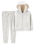 Toddler Hooded Zip Jacket & Fleece Pants Set, image 1 of 4 slides