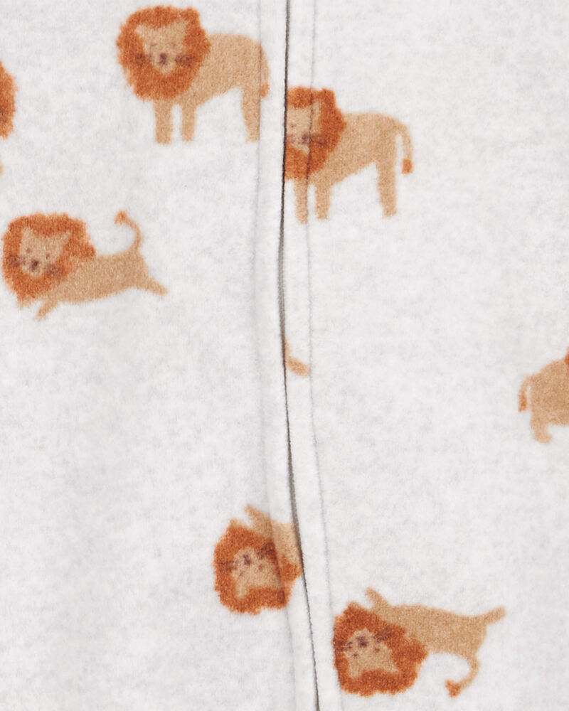 Baby Lion Fleece Zip-Up Footie Sleep & Play Pajamas, image 2 of 6 slides