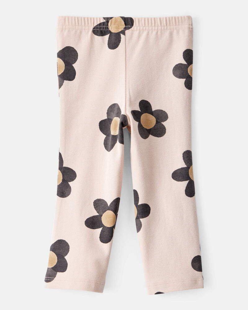 Baby Girl Floral Cotton Flare Leggings, image 2 of 4 slides