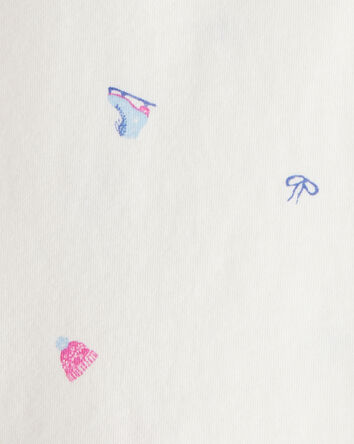 Baby Girl Winter Print Long-Sleeve Top - White, 