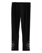 Kid Glitter Star Cozy Fleece Leggings, image 2 of 6 slides