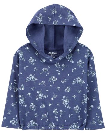Toddler Butterfly Print Pullover Thermal Hoodie, 