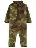 Green - Baby Camo Fleece Jumpsuit