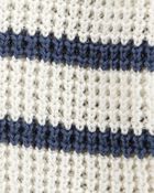 Baby Striped Button-Front Sweater Knit Cardigan - Cream, image 2 of 3 slides