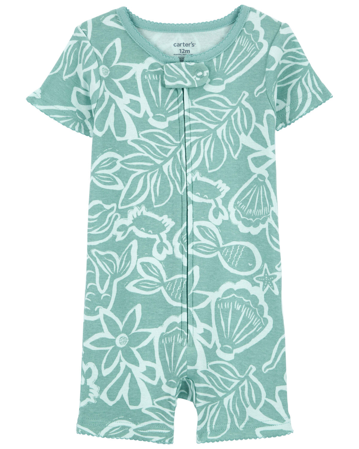 Mermaid Print Baby ZipUp Romper