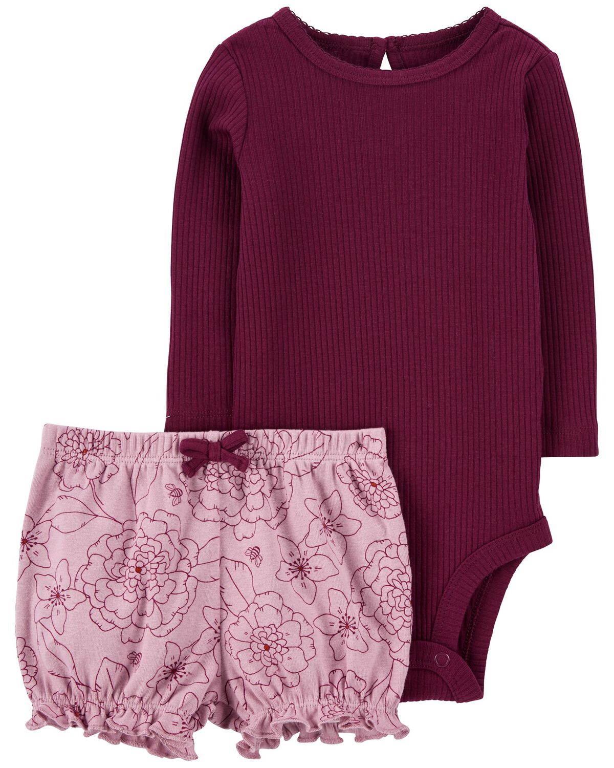 Purple Baby 2Piece Bodysuit & Short Set