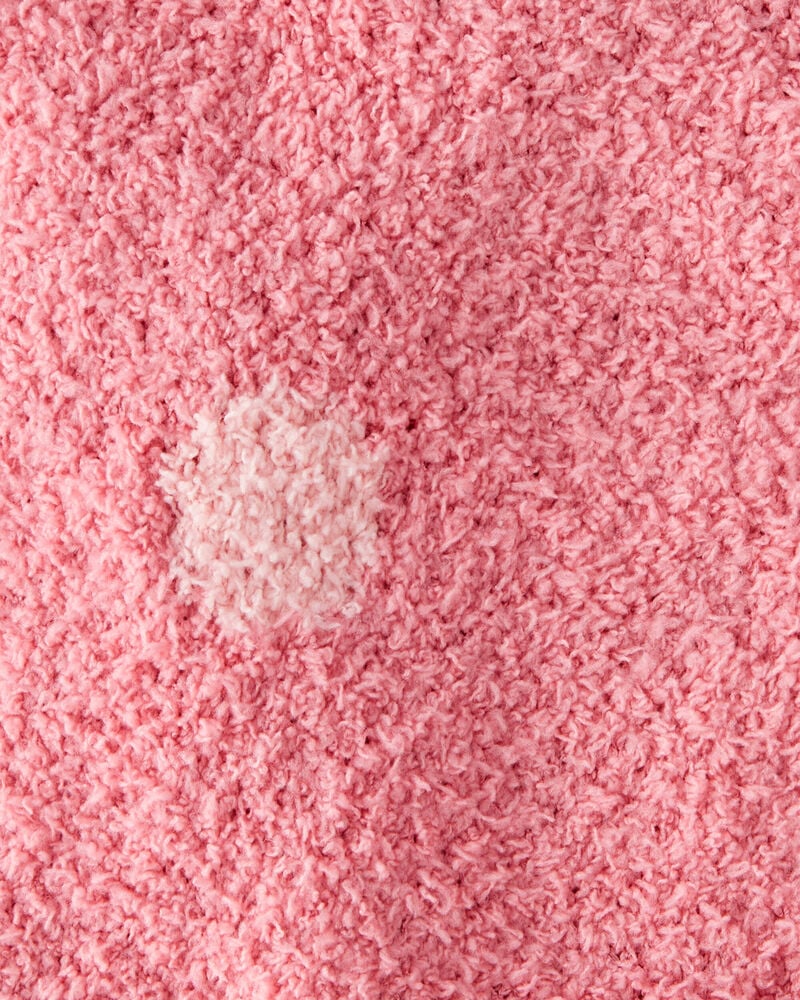 Polka Dot Plush Blanket - Pink, image 2 of 2 slides