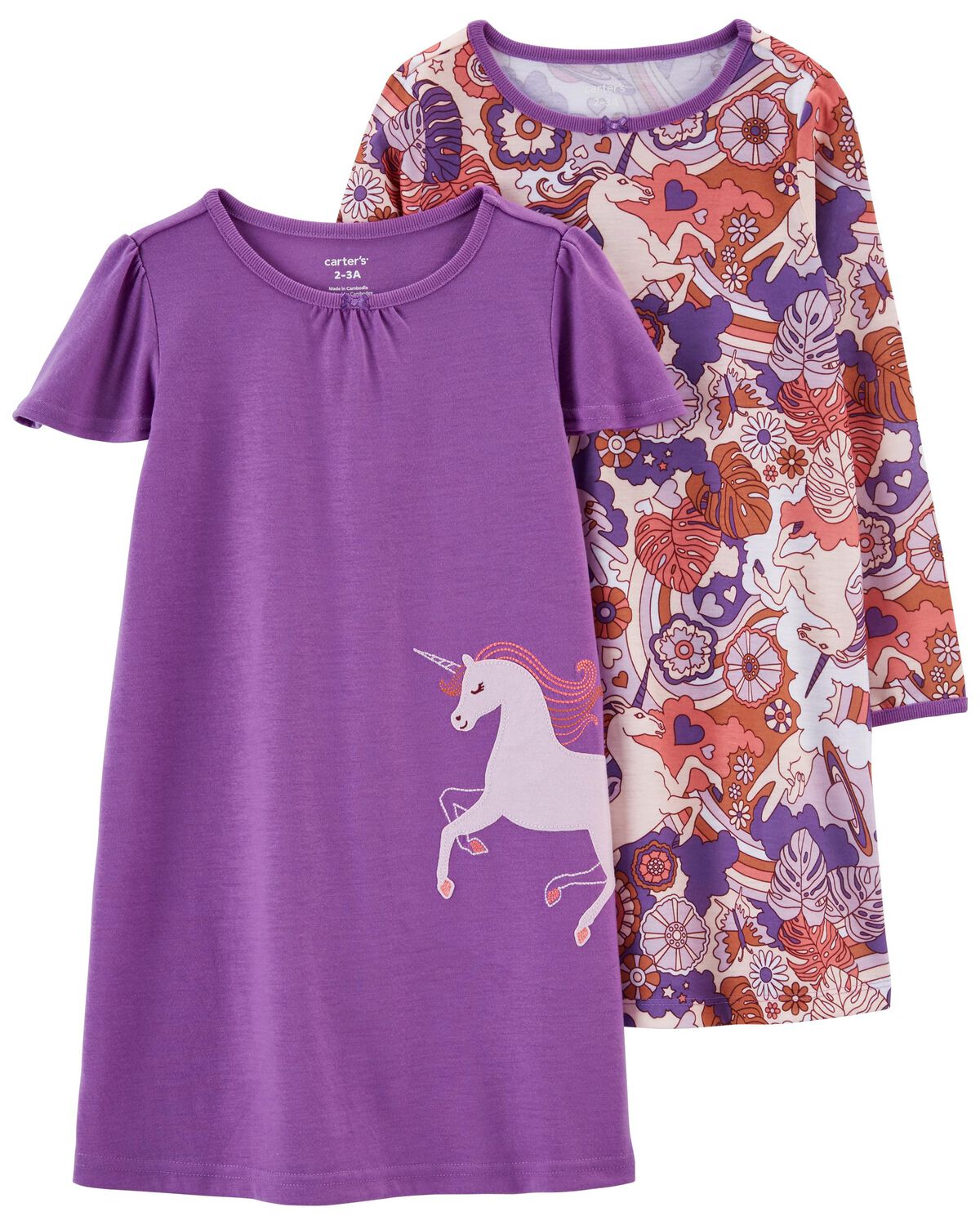Purple Kid 2-Pack Nightgowns | carters.com