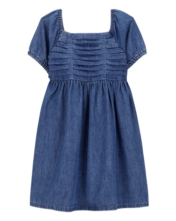 Kid Smocked Iconic Denim Dress - Blue, 