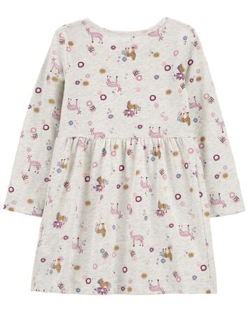 Toddler Critter Print Jersey Dress, 