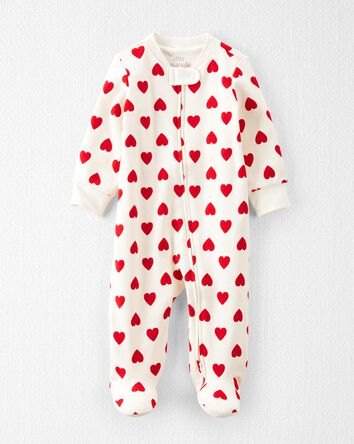 Organic Cotton Sleep & Play Pajamas in Hearts, 