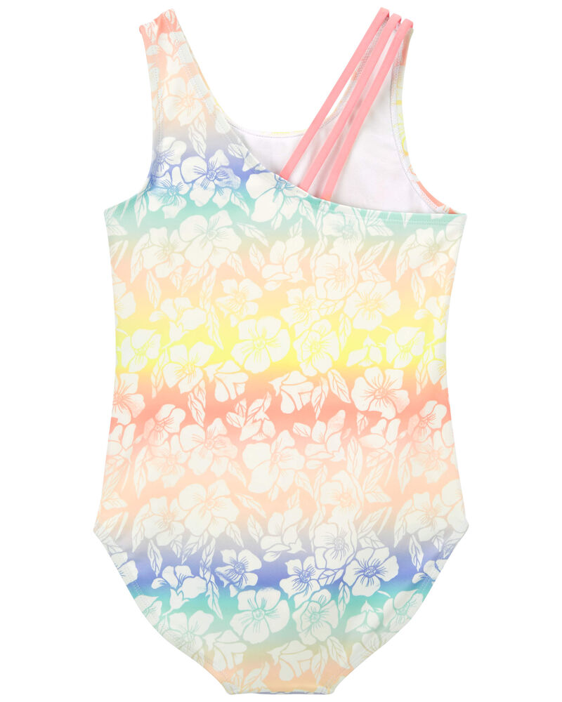 Kid Floral Print 1-Piece Swimsuit, image 2 of 4 slides