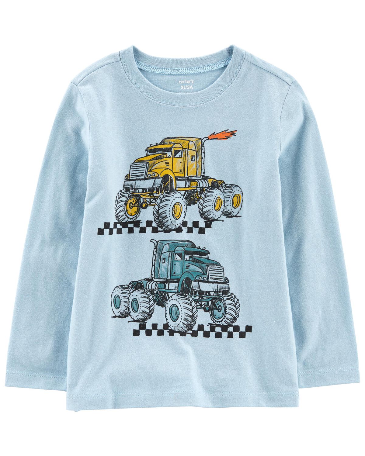 Blue Toddler Monster Truck Graphic Tee | carters.com