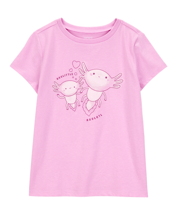 Kid Axolotl Short-Sleeve Graphic Tee - Pink, 