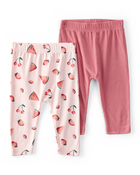 Baby 2-Pack PurelySoft Pull-On Pants - Pink, image 1 of 7 slides