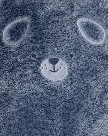 Baby Boy Dog Velour Long-Sleeve Snug Fit Jumpsuit - Blue, 