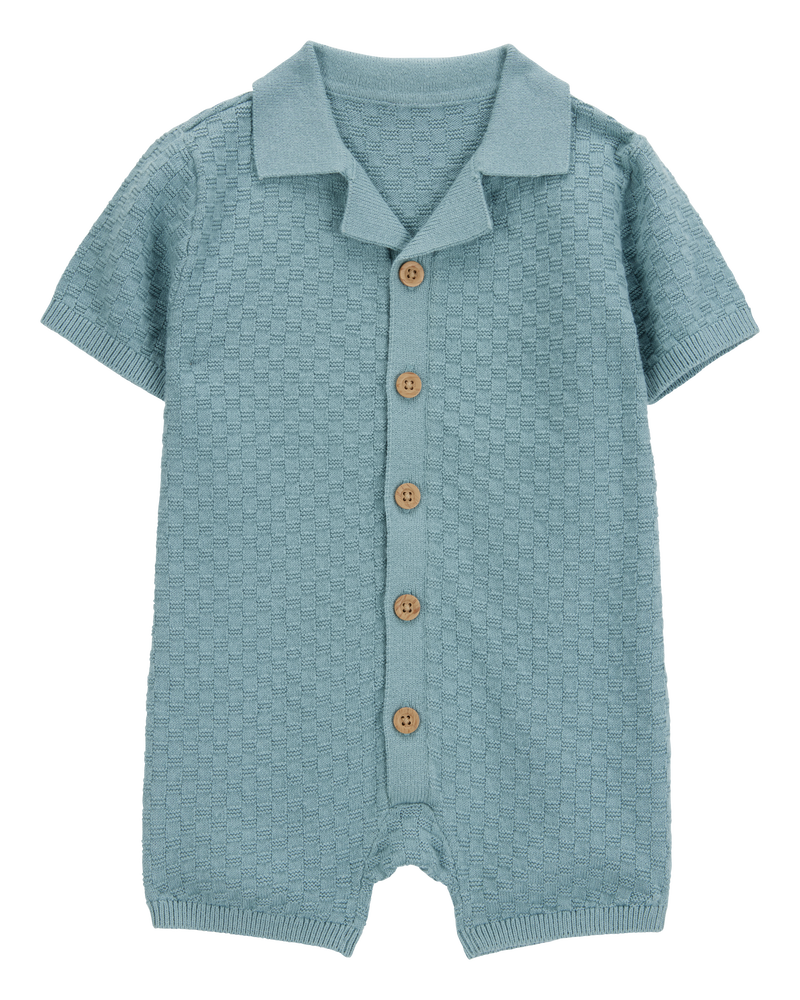 Baby Button-Front Sweater Romper, image 1 of 3 slides