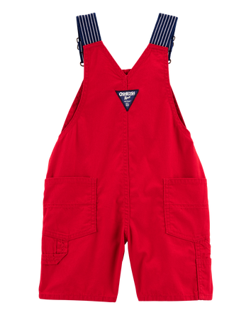 Toddler Lightweight Canvas Shortalls - Red, 